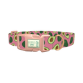Pink Avocado Print Dog Collar - plastic rose gold