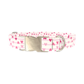 Striped Heart Dog Collar - metal gold