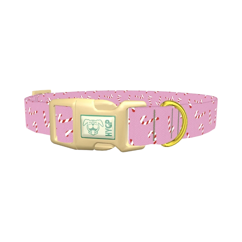 Candy Cane Dog Collar - plastic gold