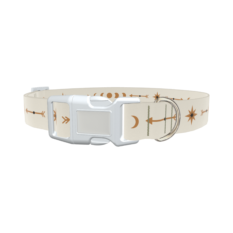 Geometric Moon Phase Dog Collar - plastic gold