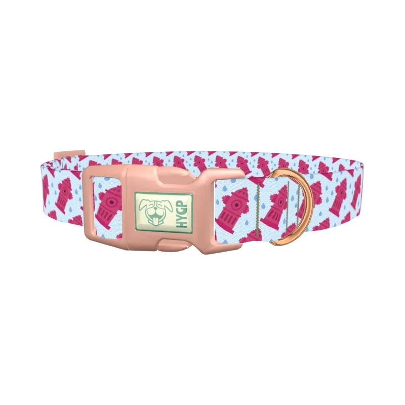 Pink Hydrant Dog Collar - plastic rose gold