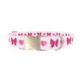 Valentine Ribbon Dog Collar - metal silver