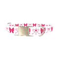 Pink Heart Bow Dog Collar - metal silver