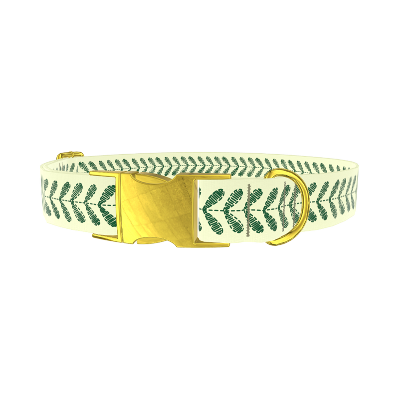 Geometric Leaf Dog Collar - metal rose gold