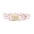 Striped Heart Dog Collar - plastic rose gold