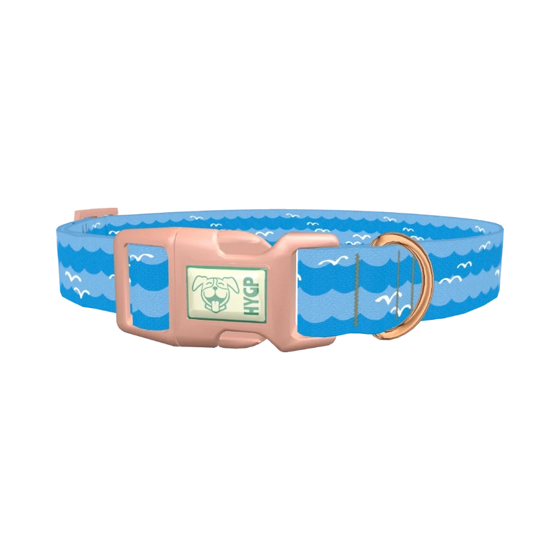 Seagull Ocean Dog Collar - plastic rose gold