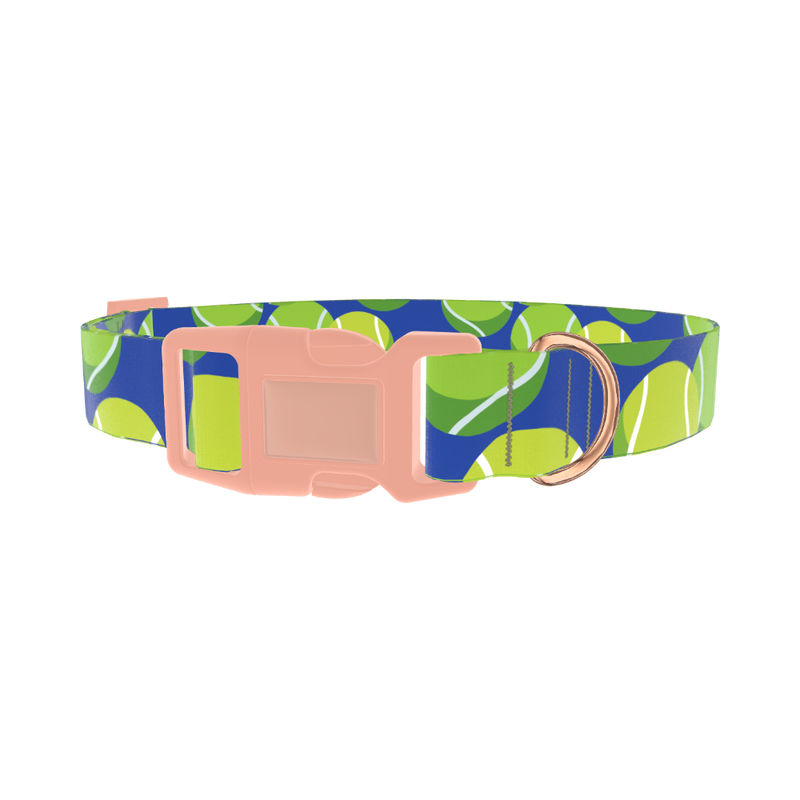 Tennis Ball Dog Collar - plastic rose gold