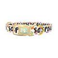 Paw Print Pattern Dog Collar - plastic gold