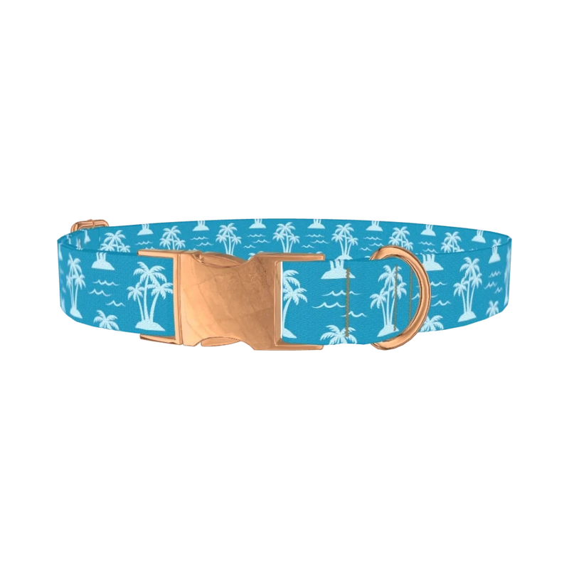 Tropical Island Dog Collar - metal rose gold