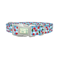 Gingham Cherry Dog Collar - plastic silver