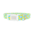 Blue Daisy Easter Egg Dog Collar - plastic silver