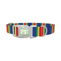 Bright Striped Dog Collar - plastic silver