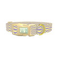 Wavy Geometric Dog Collar - plastic gold