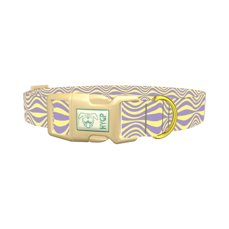 Wavy Geometric Dog Collar - plastic gold