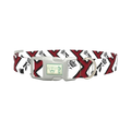 Royal Card Pattern Dog Collar - plastic silver