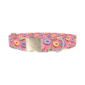 Colorful Donut Dog Collar - metal silver