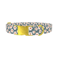 Dark Grey Daisy Dog Collar - metal gold