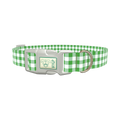Green Plaid Dog Collar - plastic rose gold