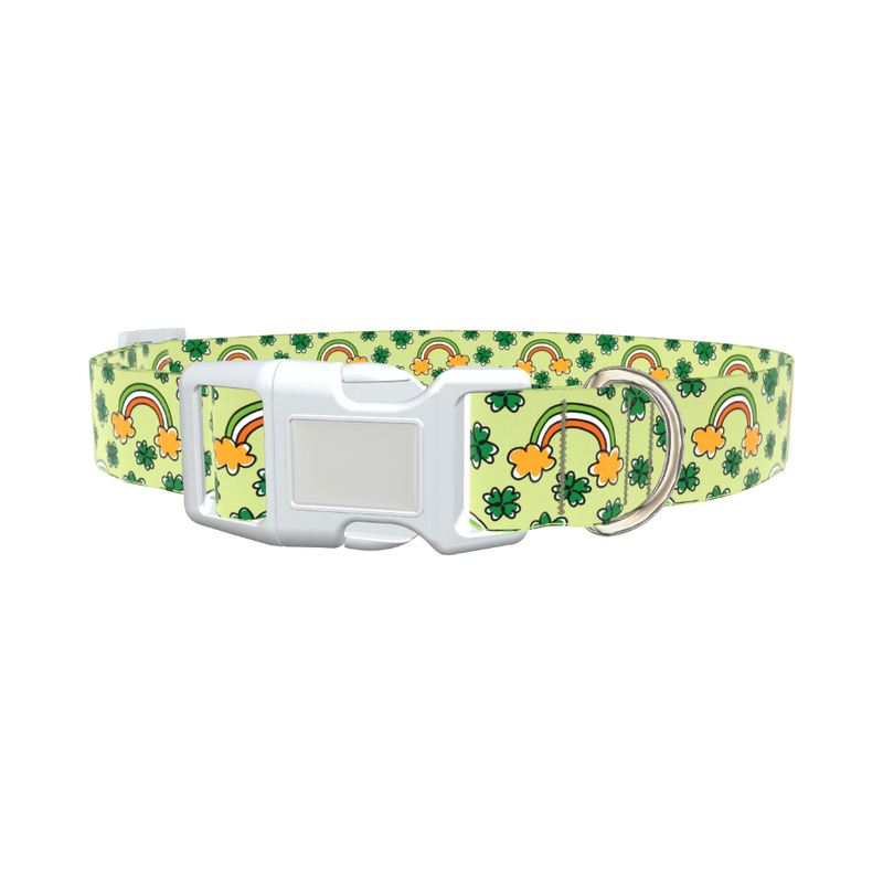 Leprechaun Rainbow Dog Collar - plastic rose gold