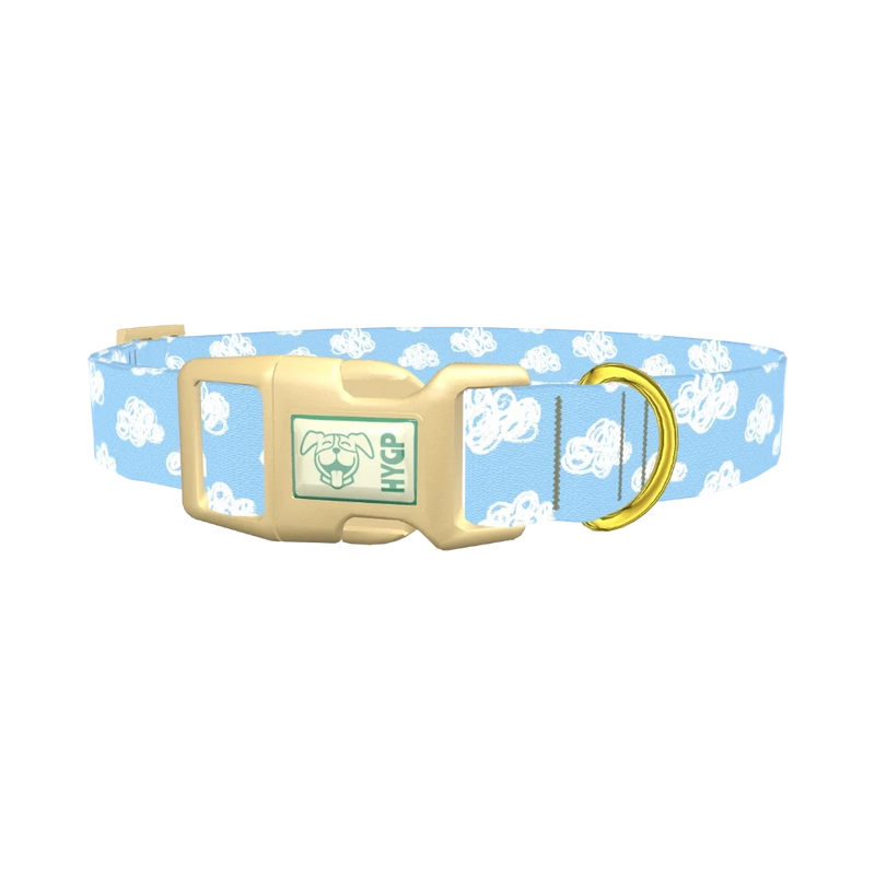 Cloudy Sky Dog Collar - plastic gold