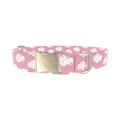 Pink Cloud Sketch Dog Collar - metal silver