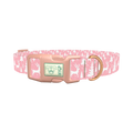 Pink Reindeer Forest Dog Collar - plastic rose gold