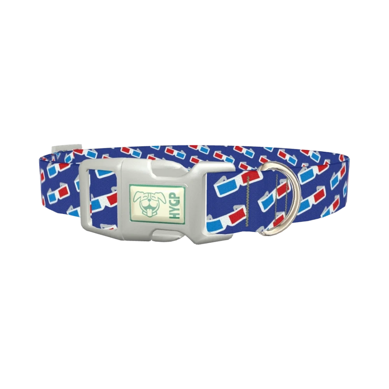 Cinema Glasses Dog Collar - plastic silver