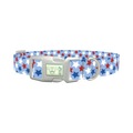 Blue Patriotic Stars Dog Collar - plastic silver