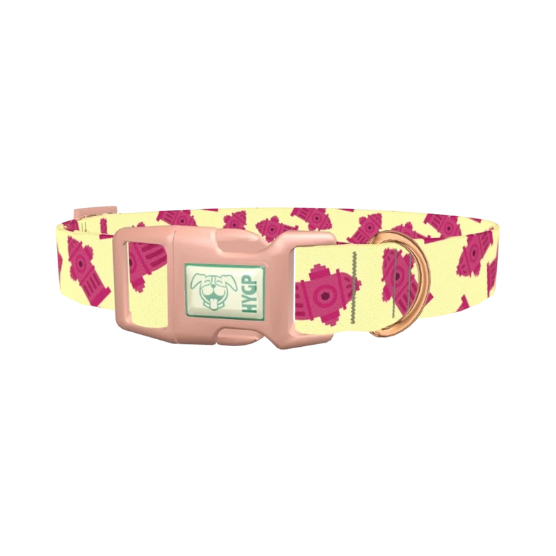 Hydrant Pattern Dog Collar - plastic rose gold