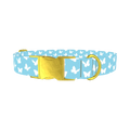 Sky Blue Butterfly Dog Collar - metal gold