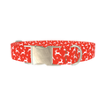 Red Christmas Reindeer Dog Collar - metal silver