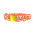Orange Floral Burst Dog Collar - metal gold
