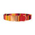 Mexican Red Stripe Dog Collar - metal rose gold