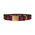 Warning Sign Dog Collar - metal rose gold
