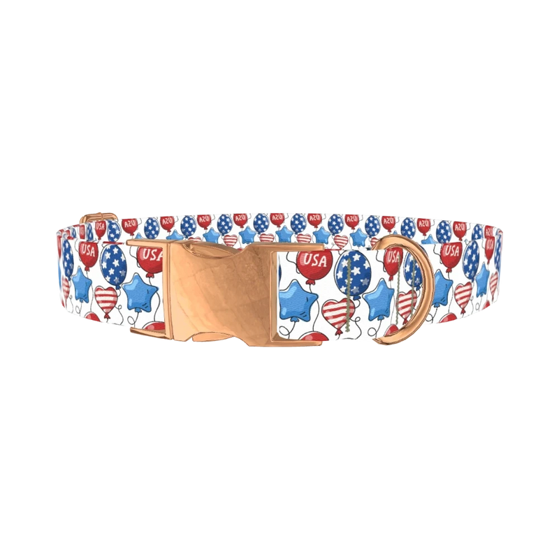 HereYouGoPup Patriotic Balloon Design - metal rose gold