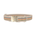 Striped Woven Pattern Dog Collar - metal silver