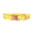Yellow Abstract Splatter Dog Collar - metal rose gold