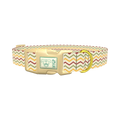 Geometric Chevron Dog Collar - plastic gold