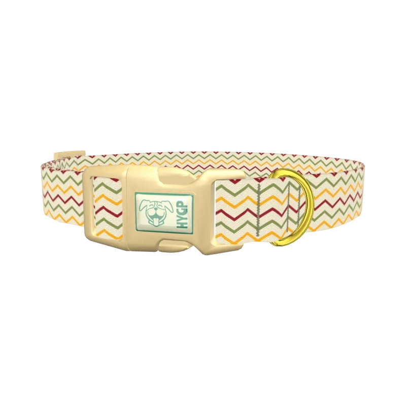 Geometric Chevron Dog Collar - plastic gold