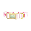 Striped Bow Dog Collar - plastic gold