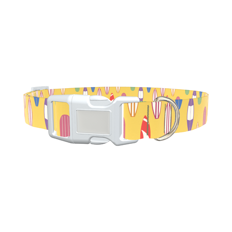 Surfboard Beach Dog Collar - plastic rose gold