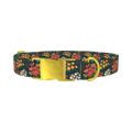 Dark Floral Bouquet Dog Collar - metal gold