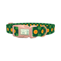 St. Patrick's Clover Coin Dog Collar - plastic rose gold