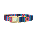 Geometric Star Stripe Dog Collar - plastic gold