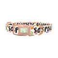 Paw Print Pattern Dog Collar - plastic rose gold
