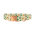 St. Patrick's Clover Bow Dog Collar - metal rose gold