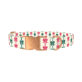 Christmas Bows Dog Collar - metal rose gold