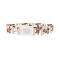 Floral Stripe Dog Collar - plastic silver