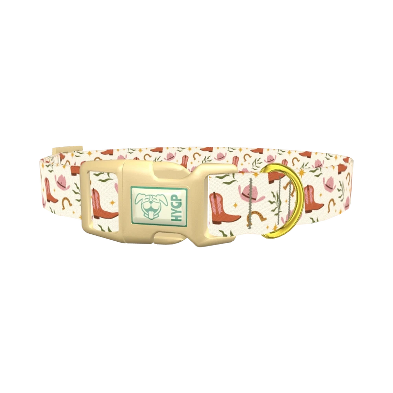 Western Hat Stars Dog Collar - plastic gold