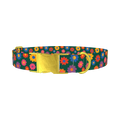Floral Pattern Dog Collar - metal gold